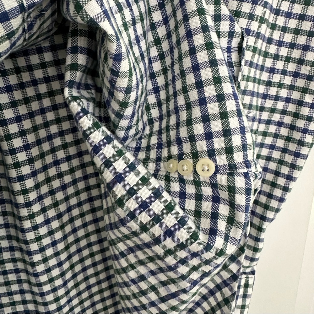 Ralph Lauren Blue, Green & White Checkered Oxford Shirt- Polo Button Down - Picture 13 of 17